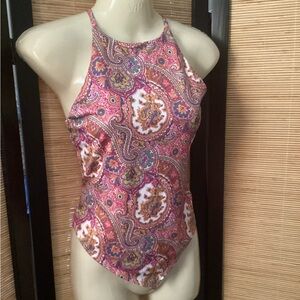 Vintage Y2K Silvergate Halter Top Sz S paisley Made in USA NWOT
